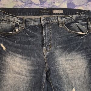 Aeropostale Men's Distressed Dark Blue Jeans